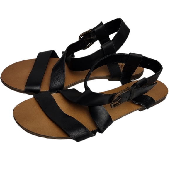 Urban Outfitters Shoes - Urban Outfitters Maddie Leather Cross Strap Sandals
